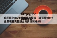 麻花原创mv免费观看完整版（麻花原创mv免费观看完整版全集高清灰姑娘）